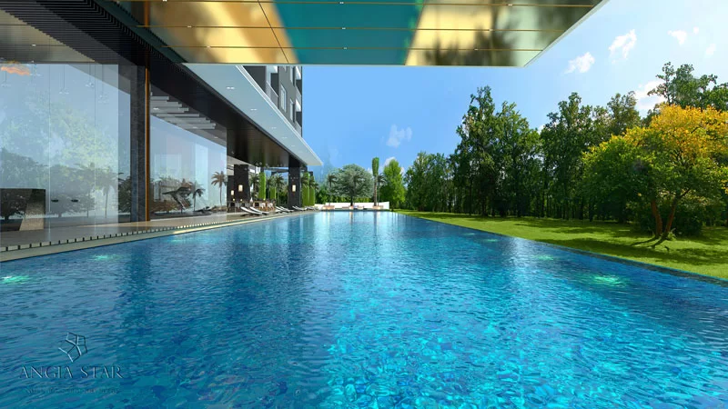 Hồ bơi nội khu chung cư An Gia Star