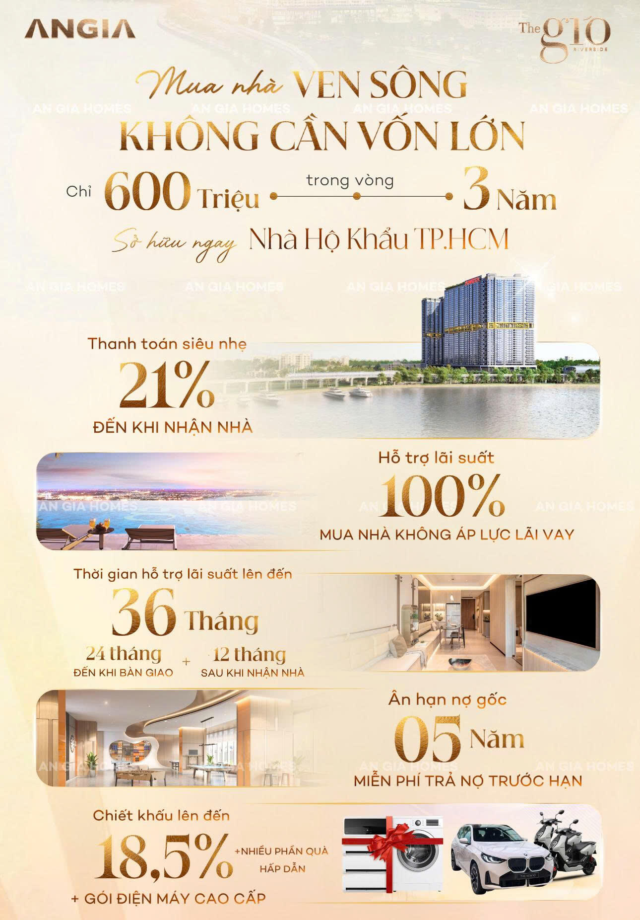 Không gian sống xanh căn hộ The Gió Riverside An Gia