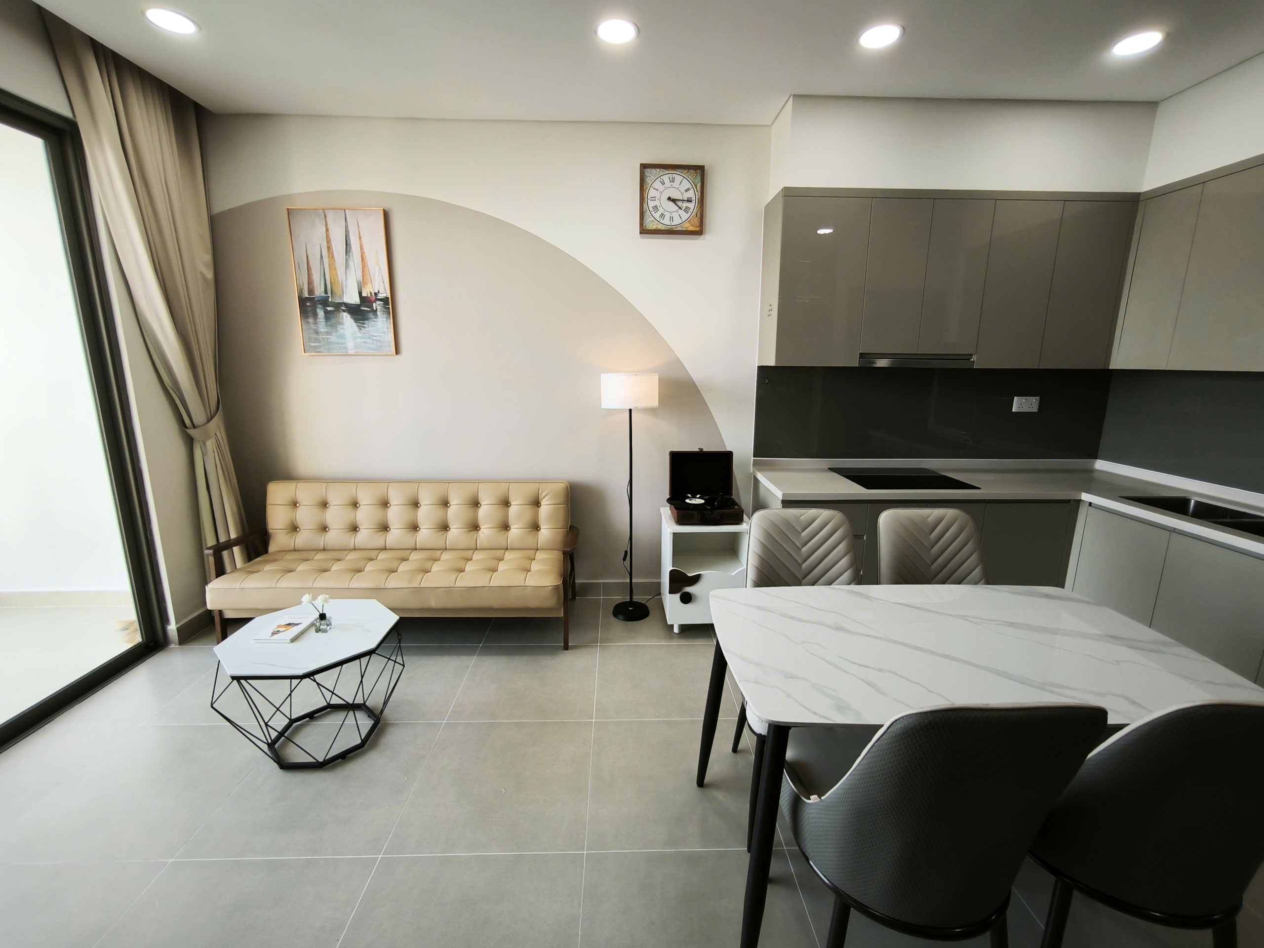 Góc sofa phòng khách căn hộ River Panorama