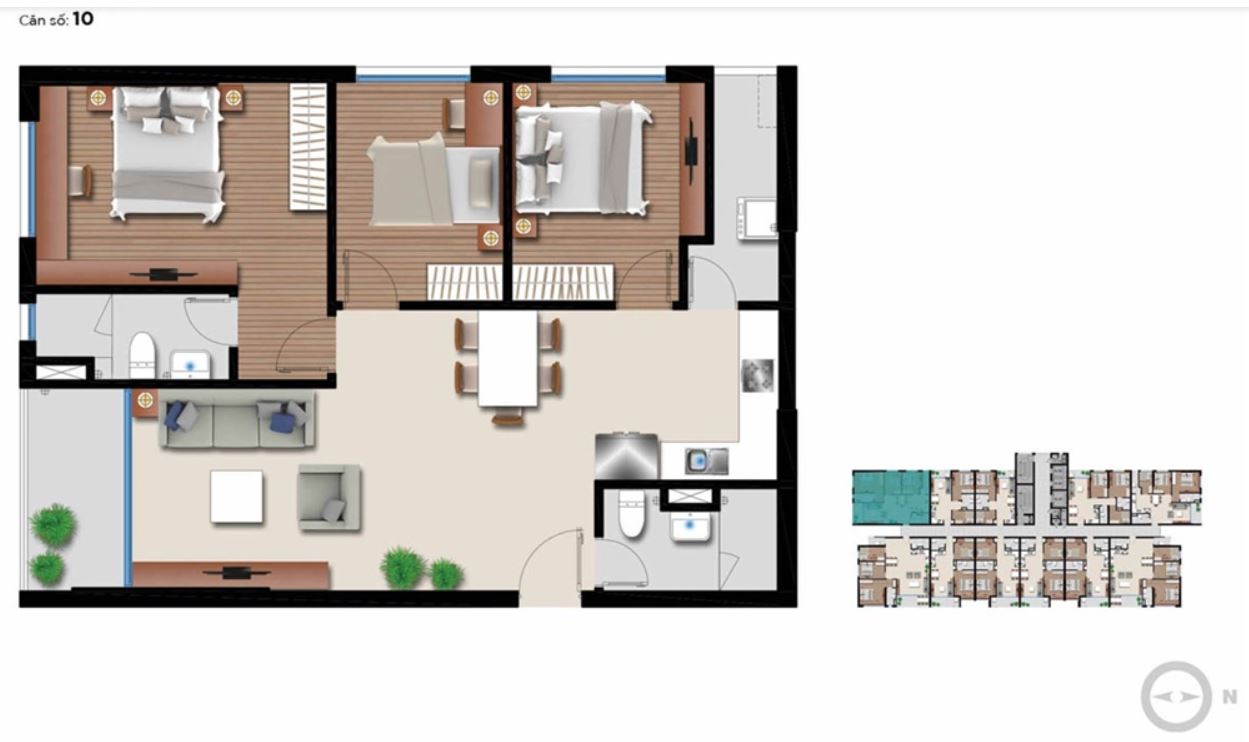 Thiết kế căn hộ An Gia Riverside diện tích 98 m²