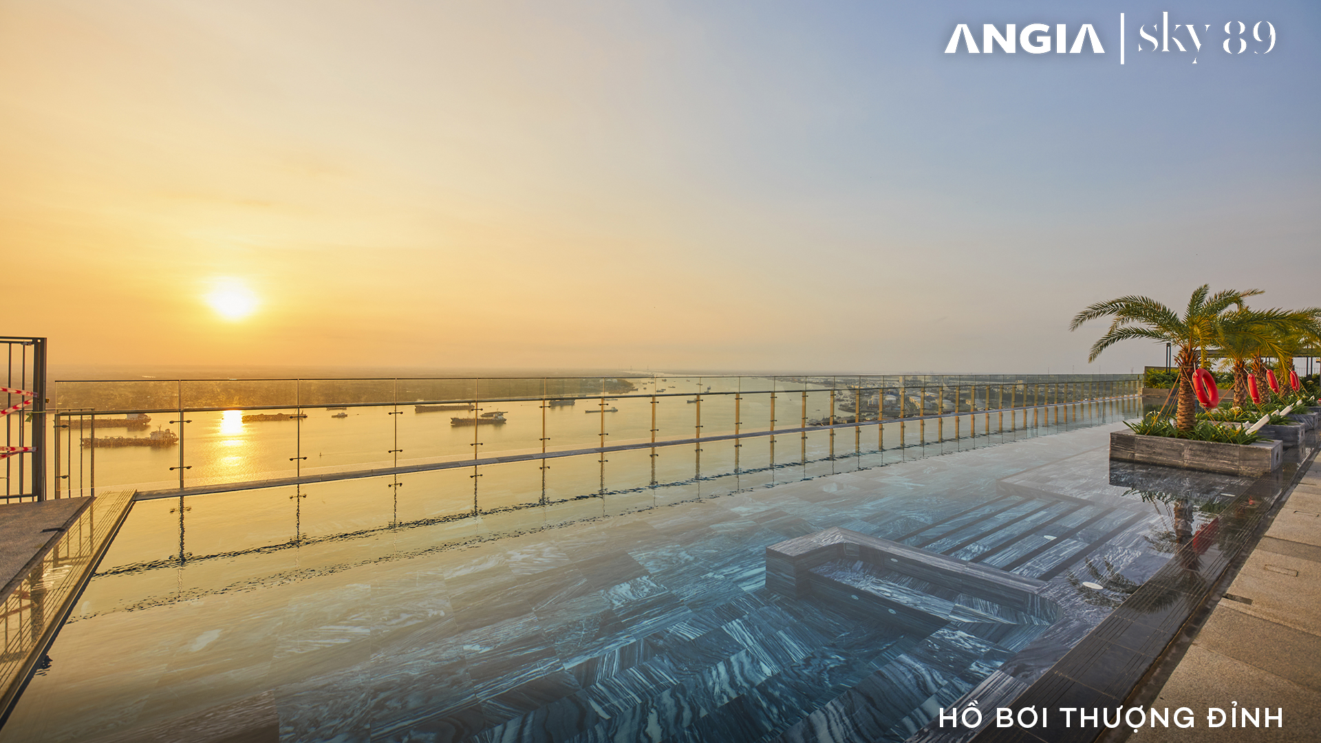 Hồ bơi vô cực thượng đỉnh Sky 89 hoàng hôn