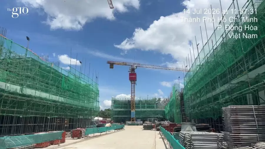 Công trường The Gió Riverside trong quá trình thi công kết cấu