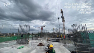 Thi công kết cấu tầng tại công trường The Gió Riverside ngày 13/07/2026