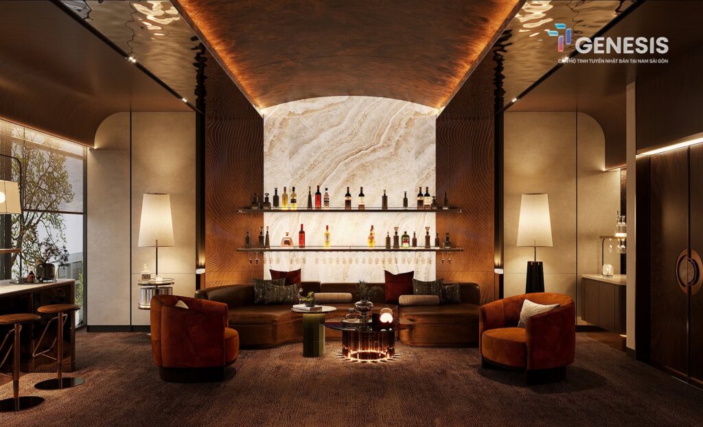Phối cảnh Cigar Lounge thuộc tiện ích trong nhà TT Genesis
