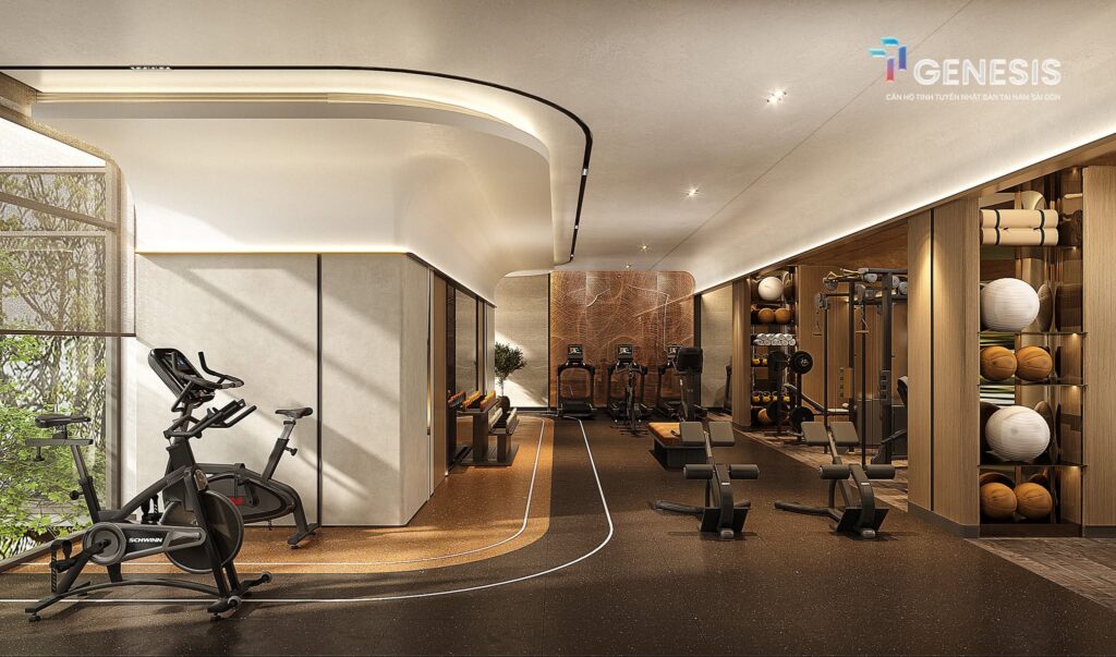 Phối cảnh phòng gym và khu tập luyện tại TT Genesis