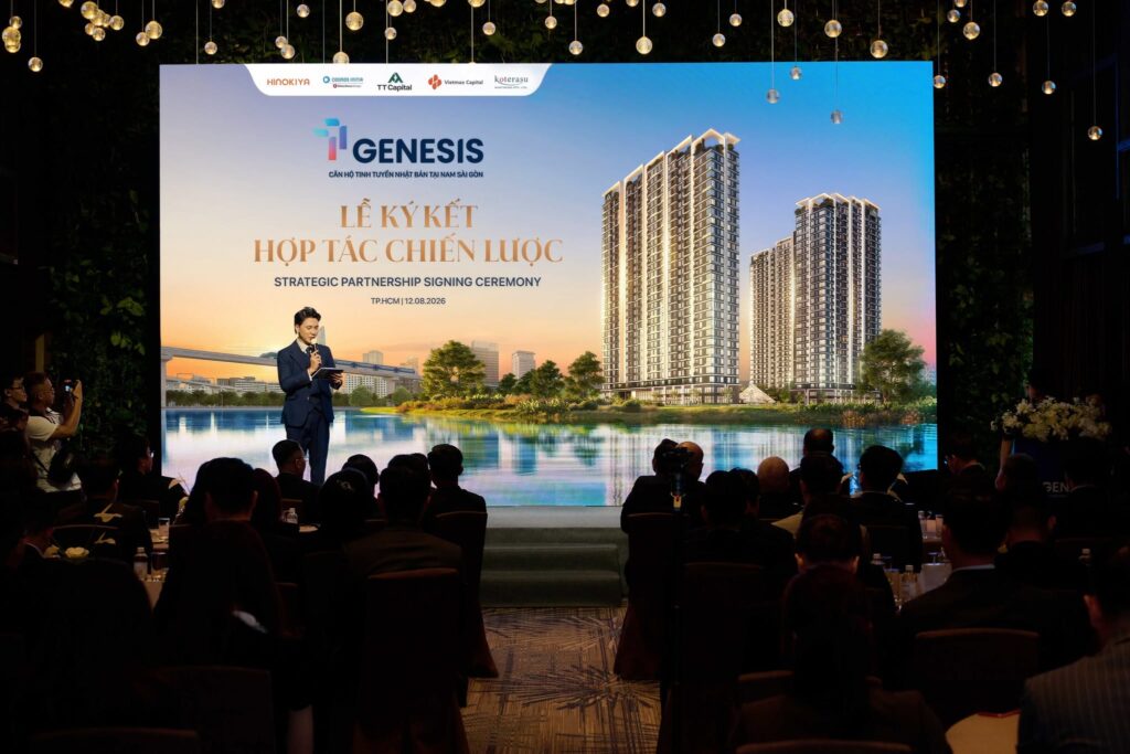 Sân khấu lễ ký kết hợp tác chiến lược TT Genesis