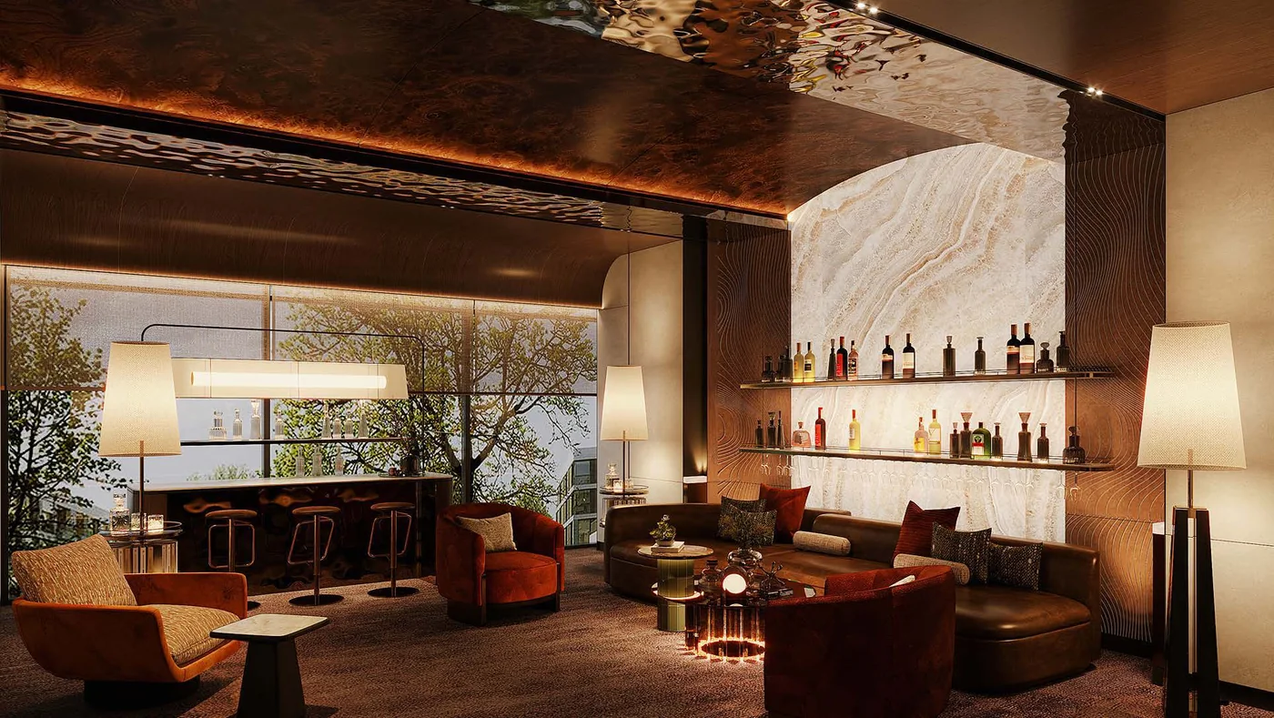 Khu vực Cigar Lounge và nội thất tiện ích trong nhà TT Genesis