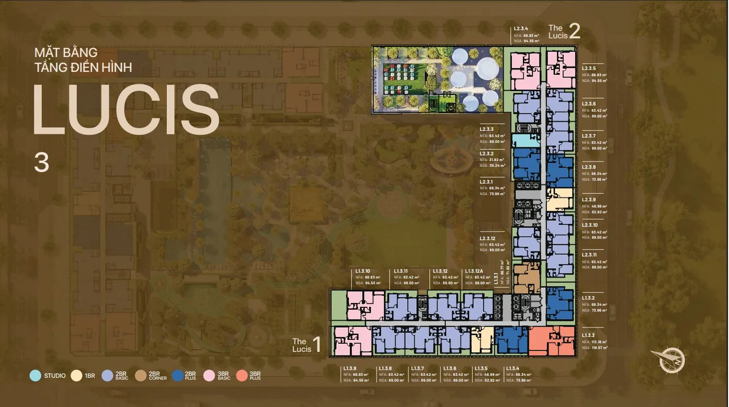 Mặt bằng TT Genesis tầng 3 tháp Lucis