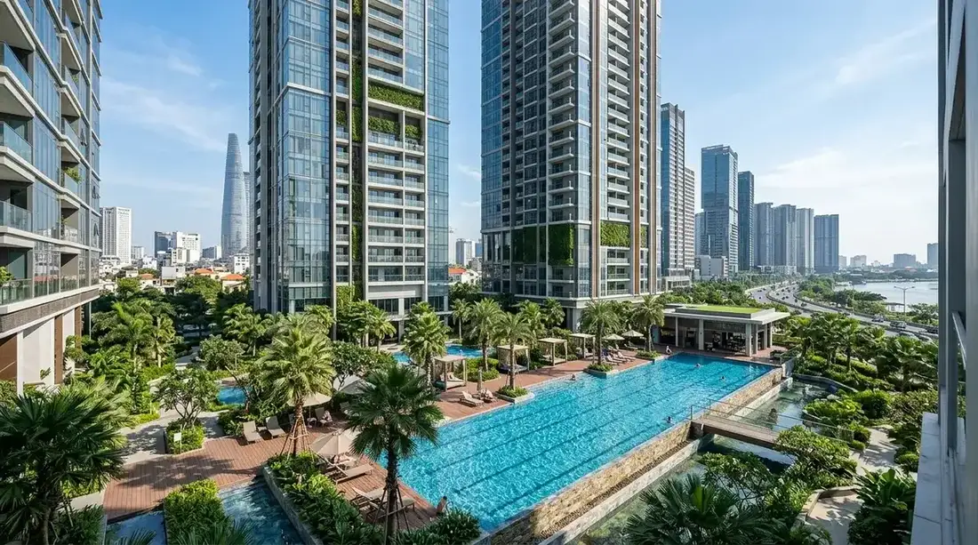 Phối Cảnh Tổng Thể Khu Căn Hộ Celesta Rise Mặt Tiền Nguyễn Hữu Thọ Dự án căn hộ Celesta Rise Nhà Bè của Keppel Land đã hoàn thiện bàn giao mặt tiền Nguyễn Hữu Thọ