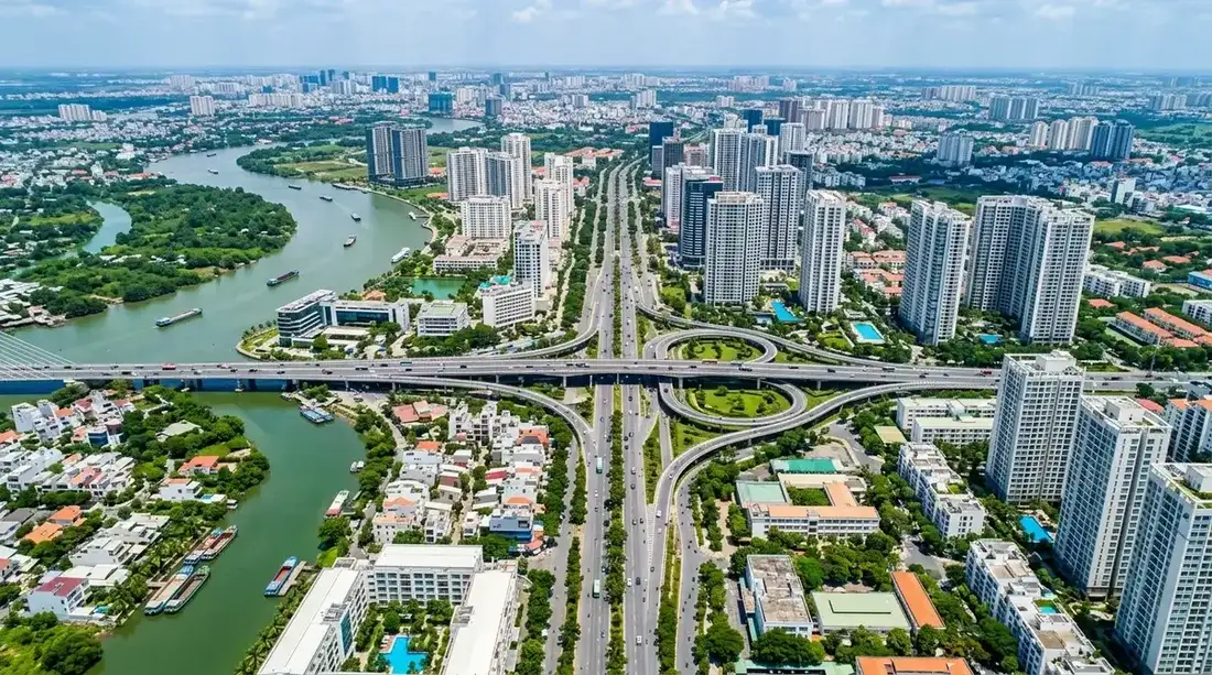 Vị Trí Kết Nối Hạ Tầng Khi So Sánh TT Genesis Và Celesta Rise Bản đồ và hạ tầng kết nối khu Nam khi so sánh TT Genesis và Celesta Rise qua trục Nguyễn Hữu Thọ và Đào Sư Tích