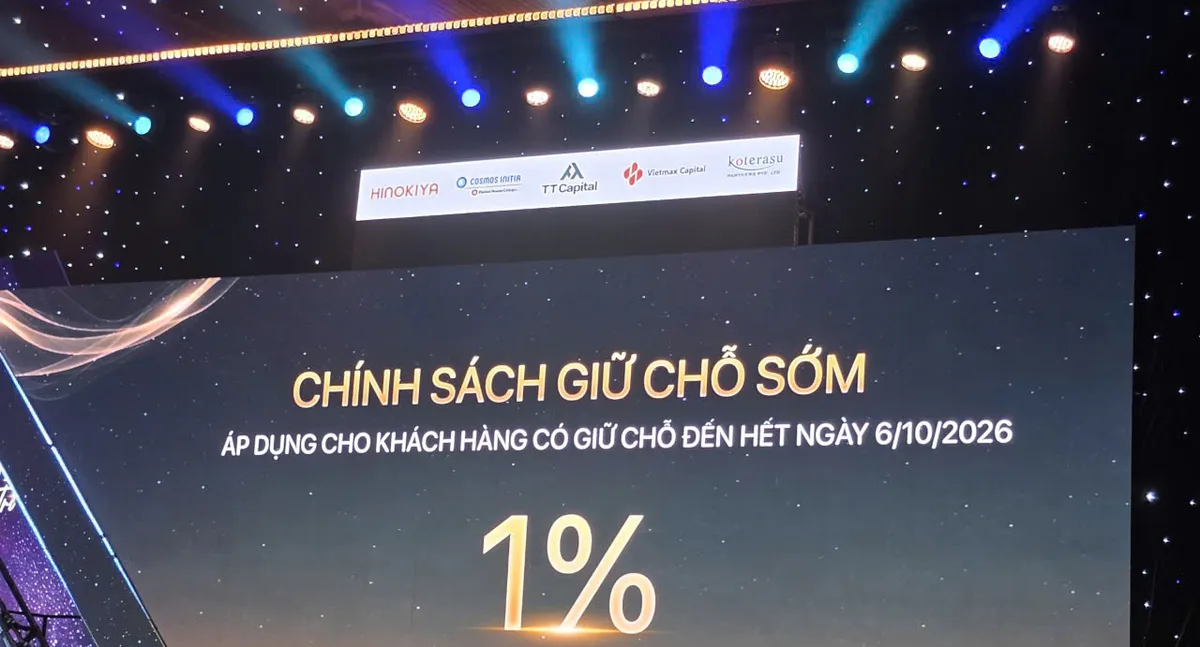 Chiết khấu giữ chỗ sớm 1% Chính sách ưu đãi chiết khấu 1 phần trăm dành cho khách hàng giữ chỗ sớm trước ngày 06/10/2026