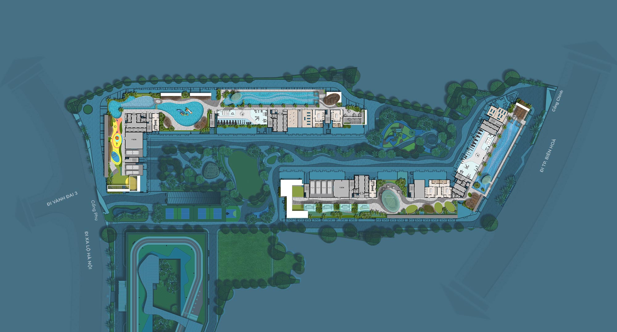Mặt bằng quy hoạch tiện ích tầng 40 Tháp Gió Nam và Tháp Gió Đông The Gió Riverside