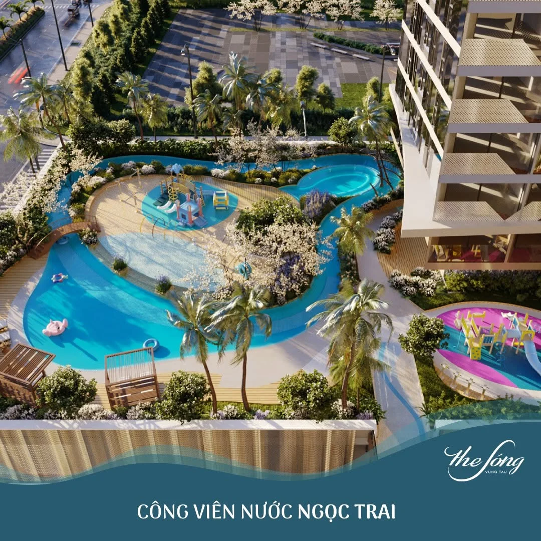 Công viên nước Ngọc Trai và dòng sông lười tầng 5 The Sóng Vũng Tàu