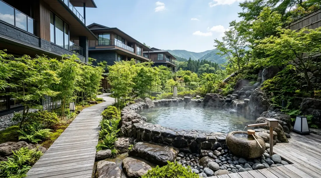 Tiện Ích Hồ Khoáng Nóng Onsen Phong Cách Nhật Bản Essensia Nam Sài Gòn Tiện ích hồ khoáng nóng Onsen và cảnh quan nghỉ dưỡng mang phong cách Nhật Bản