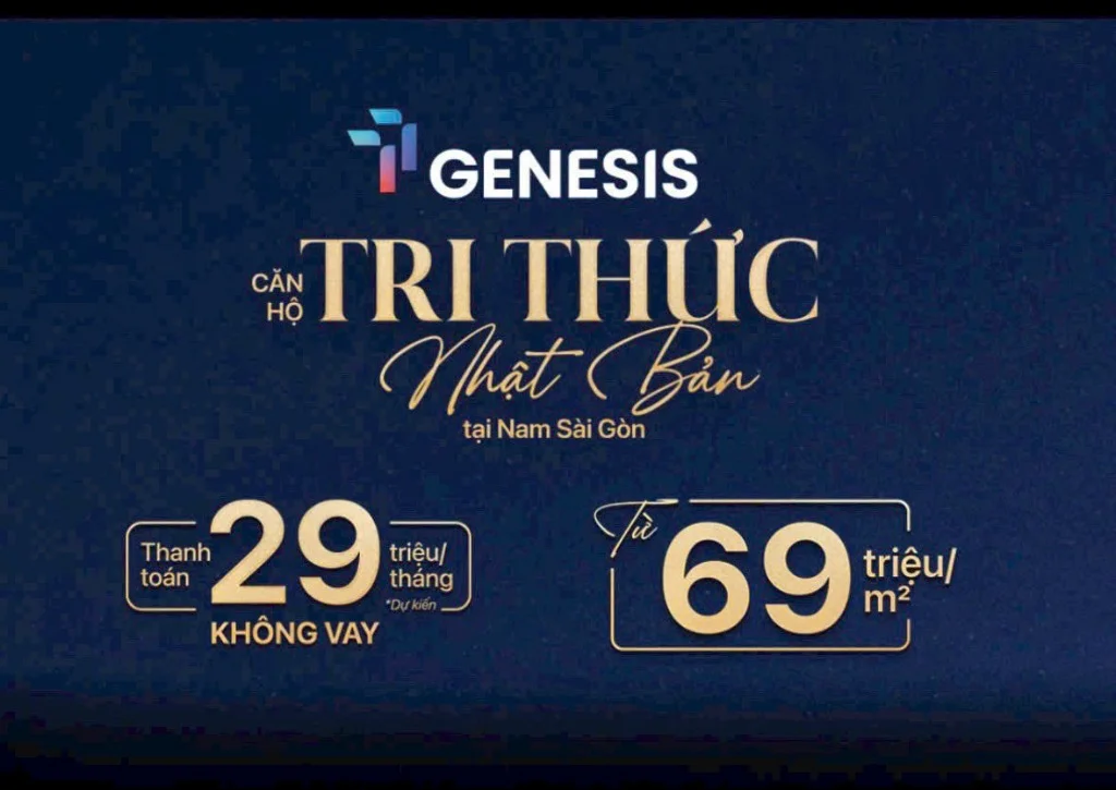 Phương thức thanh toán TT Genesis 2026 Công bố phương thức thanh toán TT Genesis 29 triệu đồng mỗi tháng từ 69 triệu m2