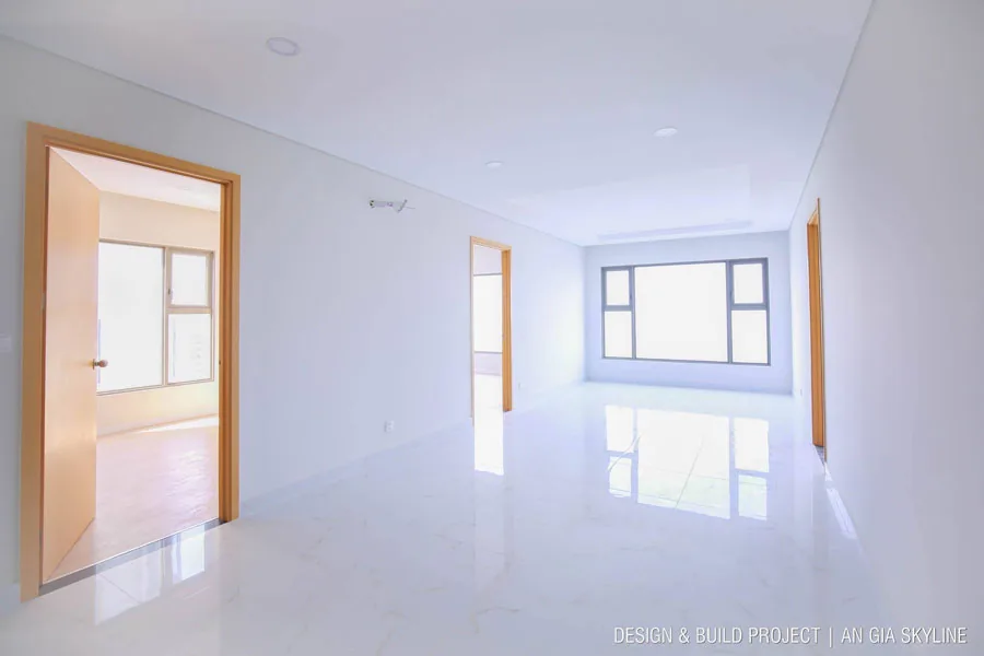 Ảnh thực tế bàn giao phòng khách căn hộ An Gia Skyline