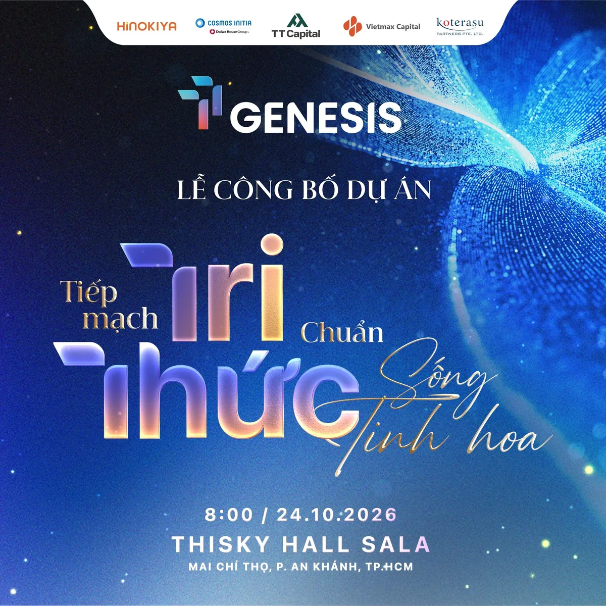 Poster chính thức sự kiện lễ công bố TT Genesis ngày 24/10/2026