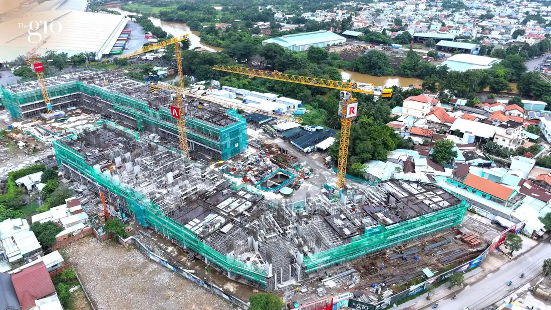 Toàn cảnh công trường The Gió Riverside góc nhìn flycam